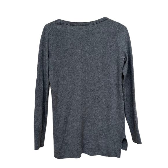 Banana Republic Gray Cashmere Blend Sweater w/ Shoulder Zippers M - Picture 3 of 5